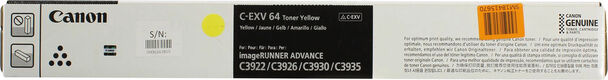 Тонер C-EXV 64 желтый для Canon iR ADV C3922i/3926i/3930i/C3835i 5756C002 Тонер C-EXV 64 желтый для Canon iR ADV C3922i/3926i/3930i/C3835i 5756C002