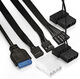 Exegate EX289022RUS Корпус Miditower ExeGate i3 MATRIX (ATX, без БП, 2*USB+1*USB3.0, HD аудио, черный, 2 вент. 18см с RGB подсветкой, пылевые фильтры, передняя и боковая панели - закаленное стекло)