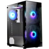 Корпус Miditower ExeGate i3 MATRIX Exegate EX289022RUS (ATX, без БП, 2*USB+1*USB3.0, HD аудио, черный, 2 вент. 18см с RGB подсветкой, пылевые фильтры, передняя и боковая панели - закаленное стекло)&nbsp;<img style='position: relative;margin:0' src='/image/only_to_order_edit.gif' alt='На заказ' title='На заказ' />