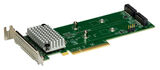 Supermicro 2x Hybrid Gen 4 NVMe/ SATA M.2 RAID 0/ 1 Carrier AOC-SLG4-2H8M2-O