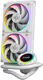 ID-COOLING SL240 WHITE LGA20XX/1700/1200/115X/AM5/AM4 (4шт/кор,TDP 260W, PWM, LCD Display, DUAL FAN 120mm, белый) RET