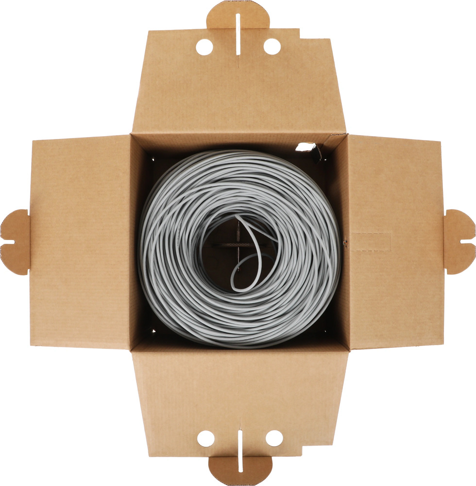 Hyperline UUTP4R-C5E-S24-IN-LSZH-GY-305 (305 м) Кабель витая пара Hyperline UUTP4R-C5E-S24-IN-LSZH-GY-305 (305 м) Кабель витая пара