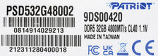 Patriot SL DDR5 DIMM 32GB 4800MHz CL40 1*32GB 40-40-40-77 1.1V Patriot SL DDR5 DIMM 32GB 4800MHz CL40 1*32GB 40-40-40-77 1.1V