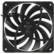 ID-COOLING TF-12015-K 120x120x15мм (40шт./кор, PWM, Low Noise, супер-тонкий, резиновые углы, черный, 500-2200об/мин) BOX