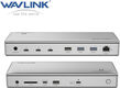 Docking Station WAVLINK Thunderbolt 4 Dual Display/98W Power Delivery Include 20V/11.5A Power Adapter/4xUSB3.0/3xThunderbolt 4/2xDP 4K 60HZ/2xHDMI 4K 60HZ/1xGigabit LAN/1xCombo Audio Jack/1xCardReader