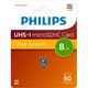 Micro SecureDigital 8GB Philips High Speed microSDHC Class 10 80MB/s (FM08MD55B/97)