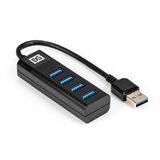 USB-Хаб 4-в-1 ExeGate DUB-4TP (кабель-адаптер USB3.0 --> 4xUSB3.0, Plug&amp;Play, черный) Exegate EX296925RUS (концентратор)