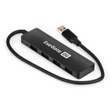 USB-Хаб 4-в-1 ExeGate DUB-4P/ 3 (кабель-адаптер USB3.0 --> 4xUSB3.0, Plug&amp;Play, черный) Exegate EX296928RUS (концентратор)