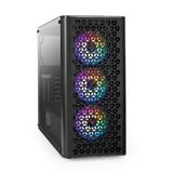 Корпус Miditower ExeGate EVO-9202 Exegate EX294965RUS (ATX, без БП, с окном, 1*USB+1*USB3.0, аудио, 3 вент. 12см с RGB подсветкой)