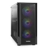 Корпус Miditower ExeGate EVO-8227 Exegate EX295765RUS (ATX, без БП, 2*USB+1*USB3.0+HD Audio, черный, 3 вент. с RGB подсветкой, боковая панель - закаленное стекло)