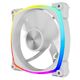 Powercase Вентилятор (M55-12W ARGB) White 120x120x25mm (PWM, 100шт./кор, 4pin PWM (M+F)+ 3pin ARGB (M+F)