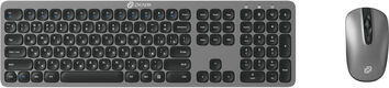 Клавиатура + мышь Oklick 300M клав:серый мышь:серый/черный USB беспроводная slim [1488402]