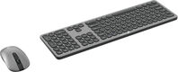 Клавиатура + мышь Oklick 300M клав:серый мышь:серый/черный USB беспроводная slim [1488402]