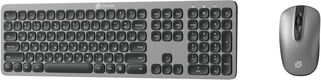 Клавиатура + мышь Oklick 300M клав:серый мышь:серый/черный USB беспроводная slim [1488402]
