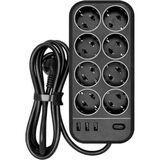 PowerCom Сетевой фильтр SP-08 USB03AB 3, 0 m 3.0м (8 розеток) черный (коробка) (1928707)&nbsp;<img style='position: relative;margin:0' src='/image/only_to_order_edit.gif' alt='На заказ' title='На заказ' />