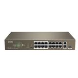 Коммутатор в стойку 16-Ports 10/ 100 Base-TX + 2-Ports 10/ 100/ 1000 Base-T + 1-Port 1000 Base-X SFP 16-Ports PoE TENDA TEF1118P-16-150W (PoE бюджет 130W)