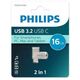 PHILIPS USB Drive 16GB 2-in-1 USB 3.2 USB C