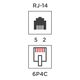 Rexant (03-0022) Адаптер телефонный проходной UTP RJ-14 (6P4C)