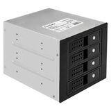 Корзина для HDD ExeGate HS435-02 Exegate EX291657RUS (универсальная, на 4*3, 5"/ 2.5" SATA HDD, занимает 3*5, 25" отсека, RTL)