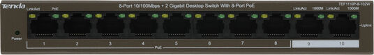 TENDA TEF1110P-8-102W Коммутатор настольный 8-Ports 10/100 Base-TX + 2-Ports 10/100/1000 Base-TX 8-Ports PoE(PoE бюджет 99W) TENDA TEF1110P-8-102W Коммутатор настольный 8-Ports 10/100 Base-TX + 2-Ports 10/100/1000 Base-TX 8-Ports PoE(PoE бюджет 99W)