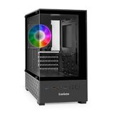 Корпус Minitower ExeGate i3 SEA Exegate EX298221RUS (mATX, без БП, 1*USB+1*USB3.0, HD аудио, черный, 1 вент. 12см с RGB подсветкой, передняя и боковая панели - закаленное стекло)