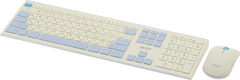 Acer OCC205 [ZL.ACCEE.00C] Комплект (клавиатура+мышь) клав:белый мышь:белый/голубой USB беспроводная slim