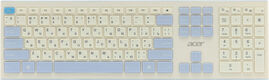Acer OCC205 [ZL.ACCEE.00C] Комплект (клавиатура+мышь) клав:белый мышь:белый/голубой USB беспроводная slim