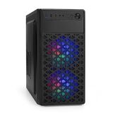 Корпус Minitower ExeGate mEVO-7803 Exegate EX296979RUS (mATX, без БП, 2*USB+1*USB3.0, HD аудио, черный, 2 вент. 12см с RGB подсветкой)
