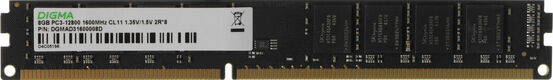 Память DDR3 8GB 1600MHz Digma DGMAD31600008D RTL PC3-12800 CL11 DIMM 240-pin 1.35В dual rank Ret Память DDR3 8GB 1600MHz Digma DGMAD31600008D RTL PC3-12800 CL11 DIMM 240-pin 1.35В dual rank Ret