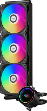 Система водяного охлаждения PcCooler DA360 BK ARGB Soc-AM5/ AM4/ 1200/ 1700/ 1851 черный 4-pin 33.8dB Al 300W Ret (DA360-BKAWXX-GL)