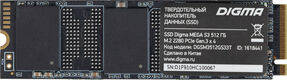 Накопитель SSD Digma PCIe 3.0 x4 512GB DGSM3512GS33T Mega S3 M.2 2280 Накопитель SSD Digma PCIe 3.0 x4 512GB DGSM3512GS33T Mega S3 M.2 2280