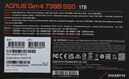 Накопитель SSD Gigabyte PCIe 4.0 x4 1000GB AG4731TB Aorus Gen4 7300 M.2 2280 Накопитель SSD Gigabyte PCIe 4.0 x4 1000GB AG4731TB Aorus Gen4 7300 M.2 2280