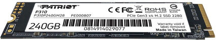 Накопитель SSD Patriot PCIe 3.0 x4 240GB P310P240GM28 P310 M.2 2280 Накопитель SSD Patriot PCIe 3.0 x4 240GB P310P240GM28 P310 M.2 2280
