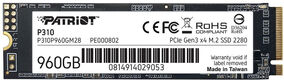 Накопитель SSD Patriot PCIe 3.0 x4 960GB P310P960GM28 P310 M.2 2280 Накопитель SSD Patriot PCIe 3.0 x4 960GB P310P960GM28 P310 M.2 2280