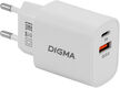Сетевое зар./устр. Digma DGW3D 30W 3A (PD+QC) USB-C/USB-A универсальное белый (DGW3D0F110WH) Сетевое зар./устр. Digma DGW3D 30W 3A (PD+QC) USB-C/USB-A универсальное белый (DGW3D0F110WH)