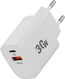 Сетевое зар./устр. Digma DGW3D 30W 3A (PD+QC) USB-C/USB-A универсальное белый (DGW3D0F110WH) Сетевое зар./устр. Digma DGW3D 30W 3A (PD+QC) USB-C/USB-A универсальное белый (DGW3D0F110WH)