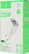 Сетевое зар./устр. Hoco N46 Glorious 20W 3A (PD+QC+AFC) USB-A/Type-C универсальное белый (35301)