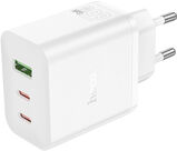 Сетевое зар./ устр. Hoco Scenery PD65W 65W 3A (PD) USB/ 2xUSB Type-C универсальное белый (41104)&nbsp;<img style='position: relative;margin:0' src='/image/only_to_order_edit.gif' alt='На заказ' title='На заказ' />