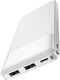Мобильный аккумулятор Hoco J72 Easy travel 10000mAh 2A 2xUSB-A белый (J72 EASY TRAVEL WHITE)