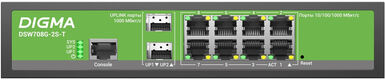 Коммутатор Digma DSW708G-2S-T (L2+) 8x1Гбит/с 2SFP управляемый Коммутатор Digma DSW708G-2S-T (L2+) 8x1Гбит/с 2SFP управляемый
