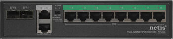 Коммутатор Netis P112GS (L2) 10x1Гбит/с 2SFP 8PoE 120W неуправляемый