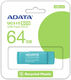 ADATA
Флеш Диск A-Data 64GB UC310E UC310E-64G-RGN USB3.2 зеленый