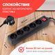 Сетевой фильтр PC Pet AP01006-1.8-B 1.8м (5 розеток) черный (пакет ПЭ)