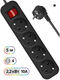 Сетевой удлинитель Defender G450 5м (4 розетки) черный (коробка) Сетевой удлинитель Defender G450 5м (4 розетки) черный (коробка)