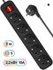 Сетевой удлинитель Defender G530 3м (5 розеток) черный (коробка)