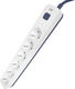 Сетевой фильтр Powercom SP-06W 5,0М 5.0м (6 розеток) белый/серый (коробка)