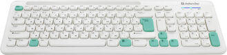 Клавиатура + мышь Defender Cerrato C-978 клав:белый мышь:белый/голубой USB беспроводная Multimedia (45978) Клавиатура + мышь Defender Cerrato C-978 клав:белый мышь:белый/голубой USB беспроводная Multimedia (45978)
