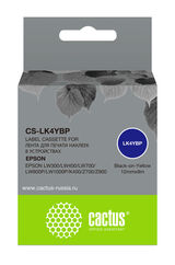 Картридж ленточный Cactus CS-LK4YBP LK-4YBP черный на желтом 12x9 для Epson LW300/ LW400/ LW700/ LW600P/ LW1000P/ K400/ Z700/ Z900