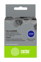 Картридж ленточный Cactus CS-LK2WBN LK-2WBN черный на белом 6x9 для Epson LW300/ LW400/ LW700/ LW600P/ LW1000P/ K400/ Z700/ Z900