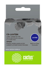 Картридж ленточный Cactus CS-LK4TBN LK-4TBN черный на прозрачном 12x9 для Epson LW300/ LW400/ LW700/ LW600P/ LW1000P/ K400/ Z700/ Z900
